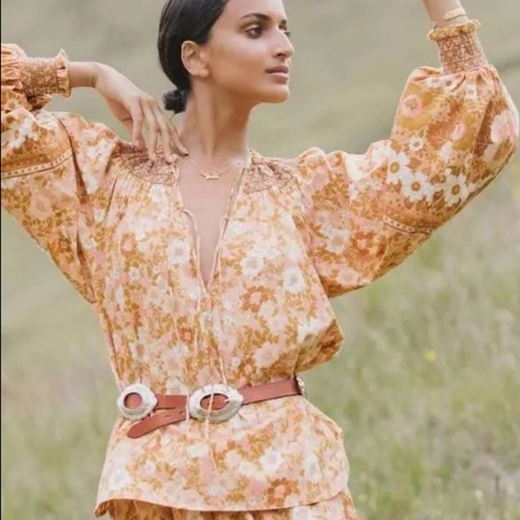 SPELL & THE GYPSY COLLECTIVE Anne Blouse Floral Pecan - Picture 2 of 16